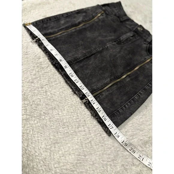 New Fashion Nova Nadia Denim Zipper Black Skirt‎ Size Medium Moto - Picture 5 of 7